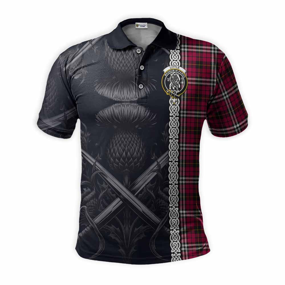 Tartan Vibes Clothing Little Tartan Polo Shirt with Family Crest Cross Sword Thistle Celtic Vibes