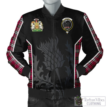 Little Tartan Bomber Jacket with Family Crest and Scottish Thistle Vibes Sport Style
