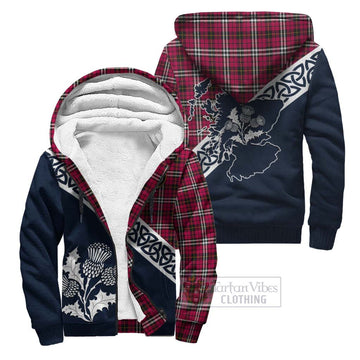 Tartan Vibes Clothing Little Tartan Sherpa Hoodie Featuring Thistle and Scotland Map