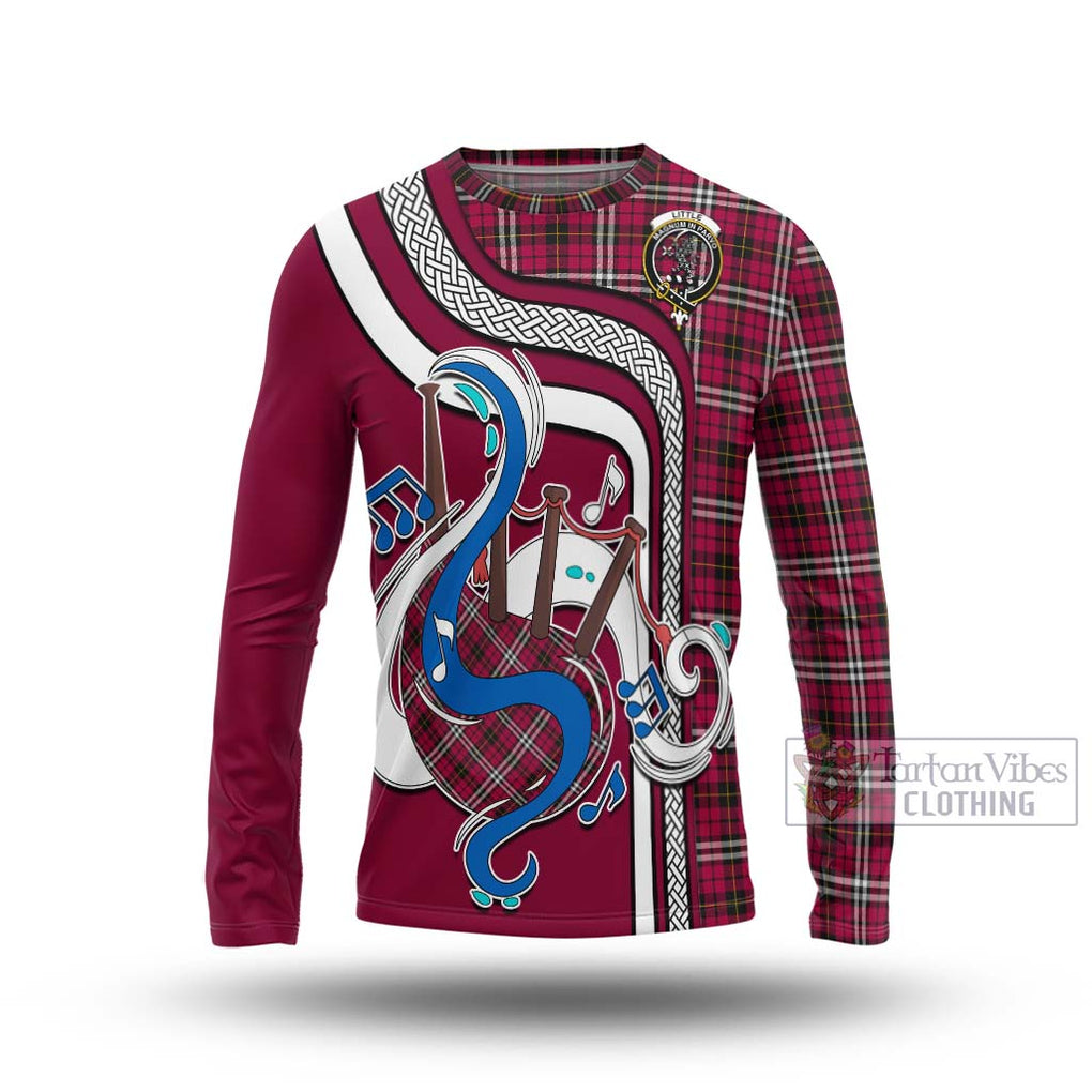 Tartan Vibes Clothing Little Tartan Long Sleeve T-Shirt with Epic Bagpipe Style