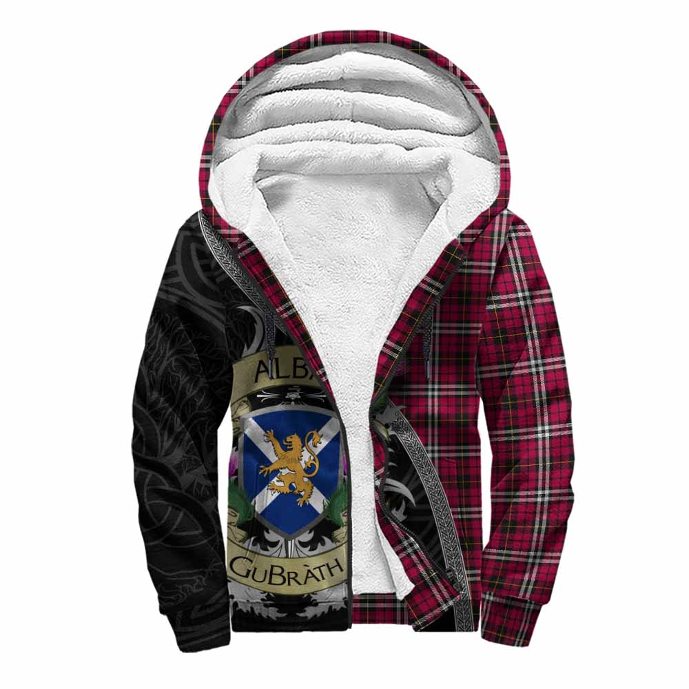 Tartan Vibes Clothing Little Tartan Family Crest Sherpa Hoodie Lion Rampant Royal Thistle Shield Celtic Inspired