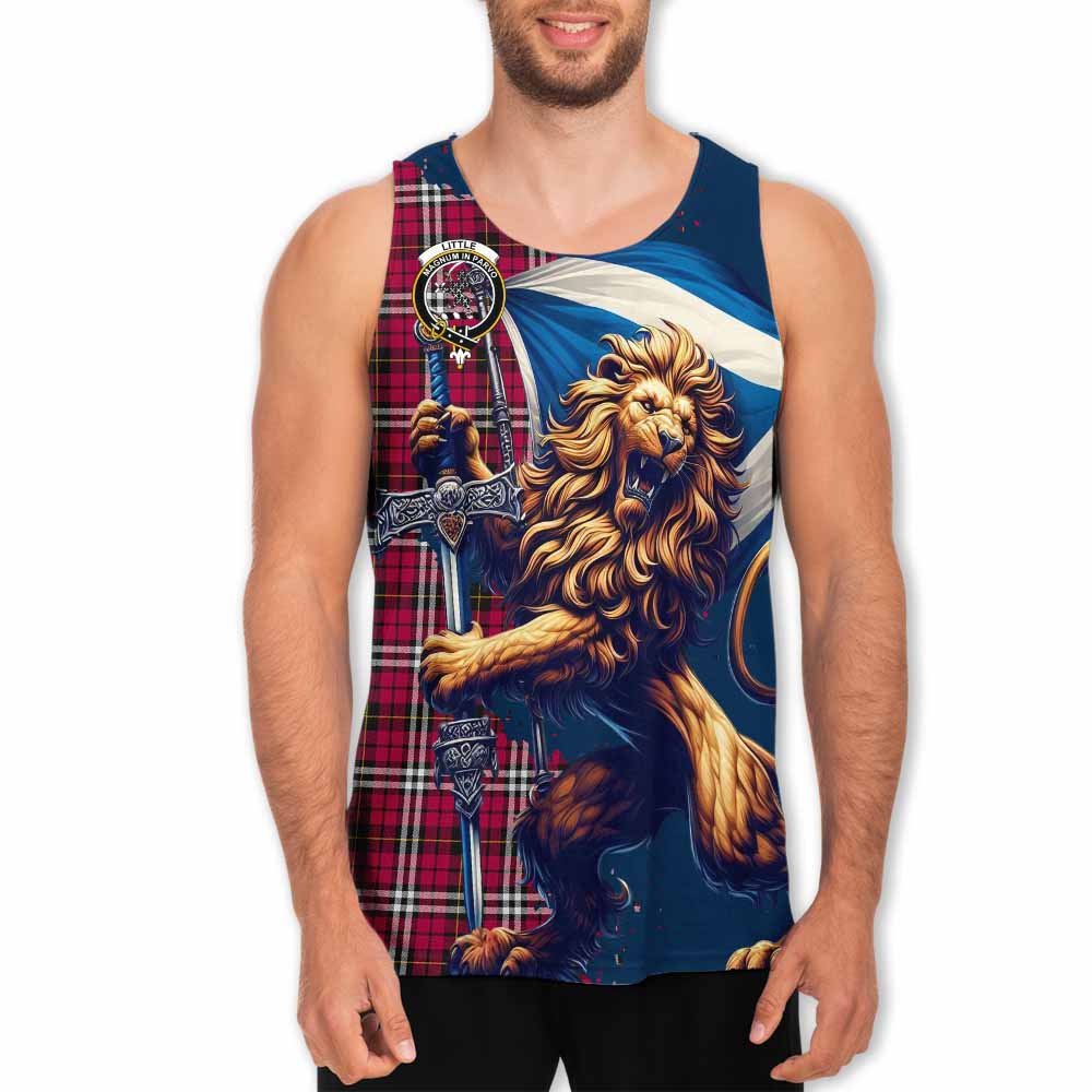 Tartan Vibes Clothing Little Tartan Family Crest Men's Tank Top with Scottish Majestic Lion