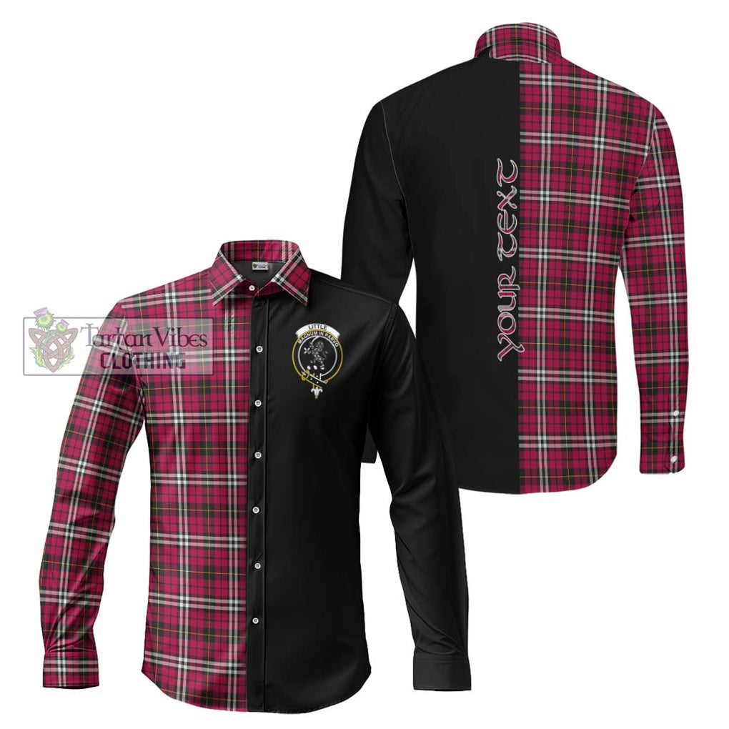 Little Tartan Long Sleeve Button Shirt with Family Crest and Half Of Me Style Men's Shirt S - Tartanvibesclothing Shop