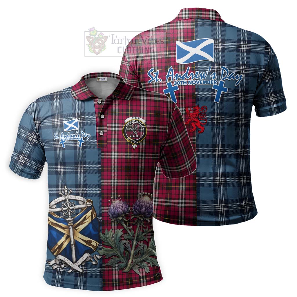 Tartan Vibes Clothing Little Tartan Polo Shirt Happy St. Andrew's Day Half Tartan Style