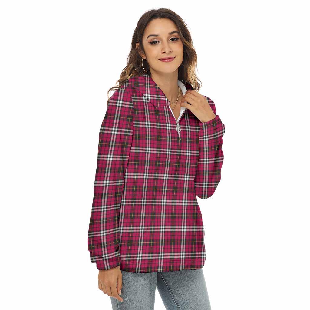 Tartan Vibes Clothing Little Tartan Women's Borg  Half Zip Fleece Hoodie