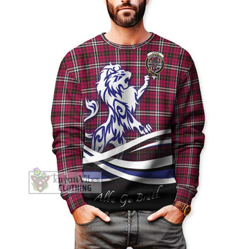 Little Tartan Sweatshirt with Alba Gu Brath Regal Lion Emblem Unisex - Tartanvibesclothing Shop