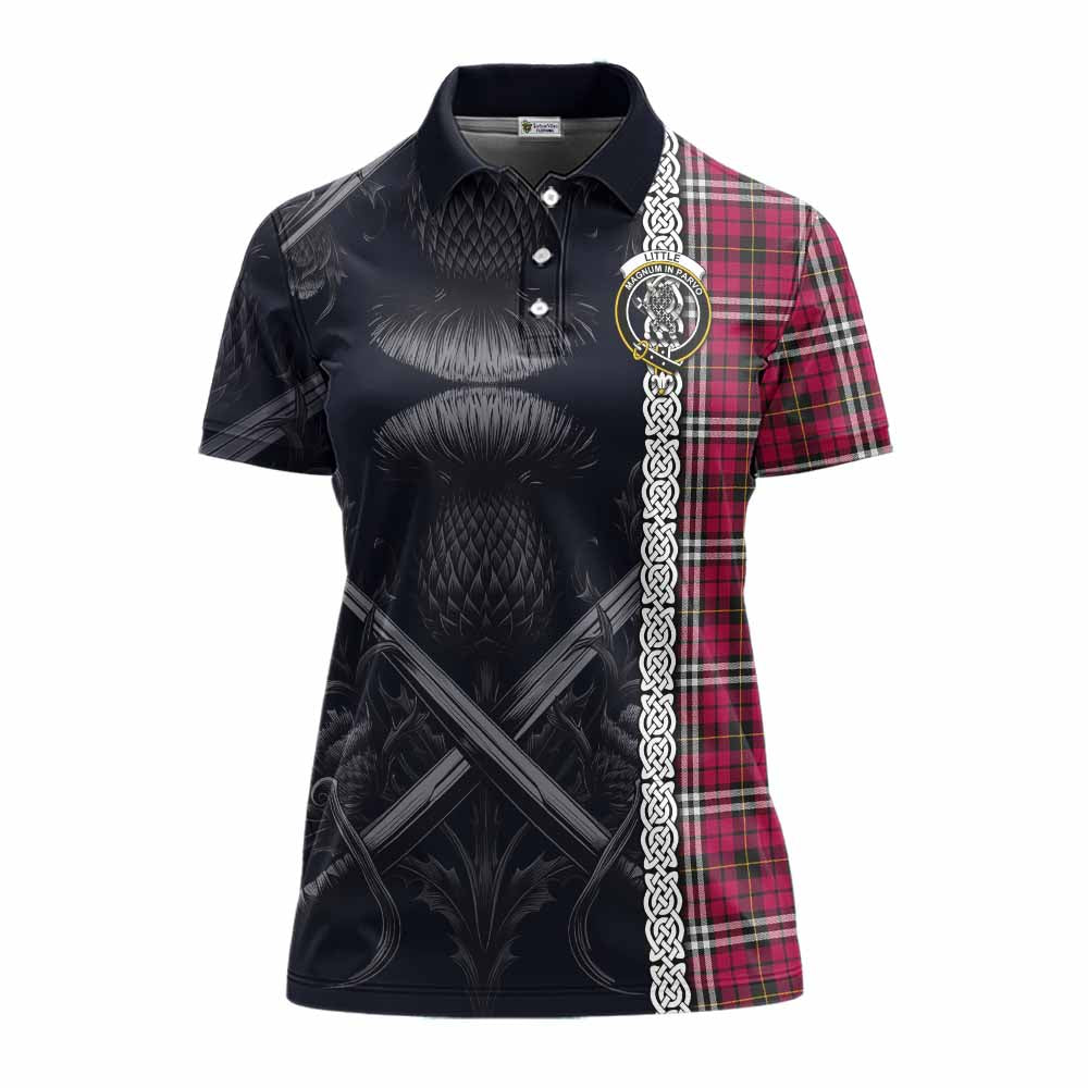 Tartan Vibes Clothing Little Tartan Women's Polo Shirt with Family Crest Cross Sword Thistle Celtic Vibes