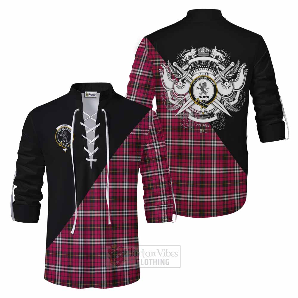 Tartan Vibes Clothing Little Tartan Ghillie Kilt Shirt with Family Crest and Military Logo Style