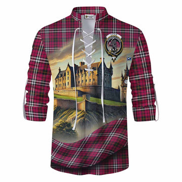 Tartan Vibes Clothing Little Tartan Family Crest Ghillie Kilt Shirt with Scottish Ancient Castle Style