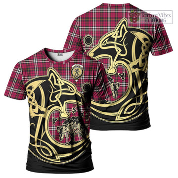 Little Tartan T-Shirt with Family Crest Celtic Wolf Style Kid's Shirt - Tartan Vibes Clothing