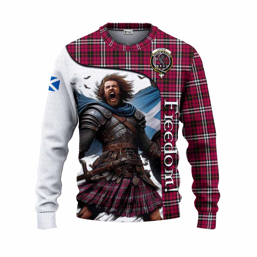 Tartan Vibes Clothing Little Crest Tartan Knitted Sweater Inspired by the Freedom of Scottish Warrior