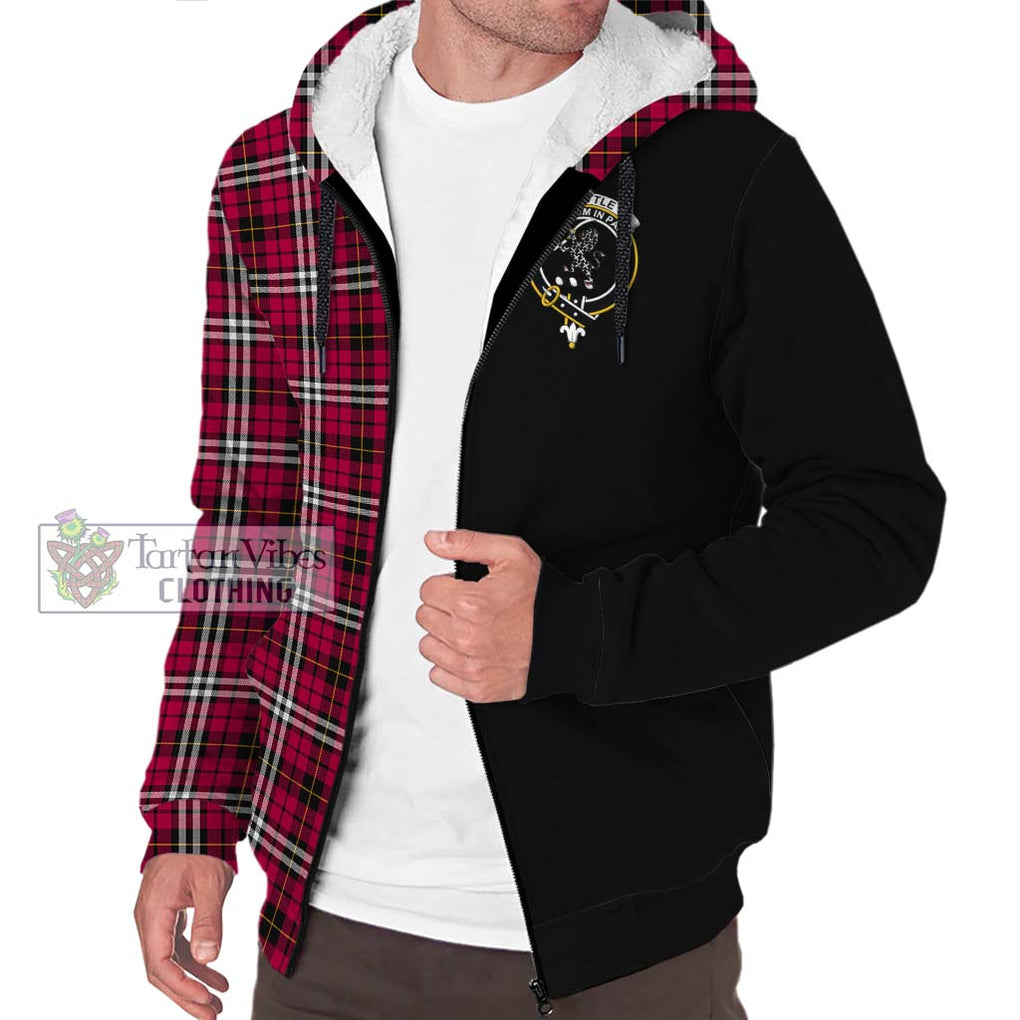 Little Tartan Sherpa Hoodie with Family Crest and Half Of Me Style Unisex S - Tartanvibesclothing Shop