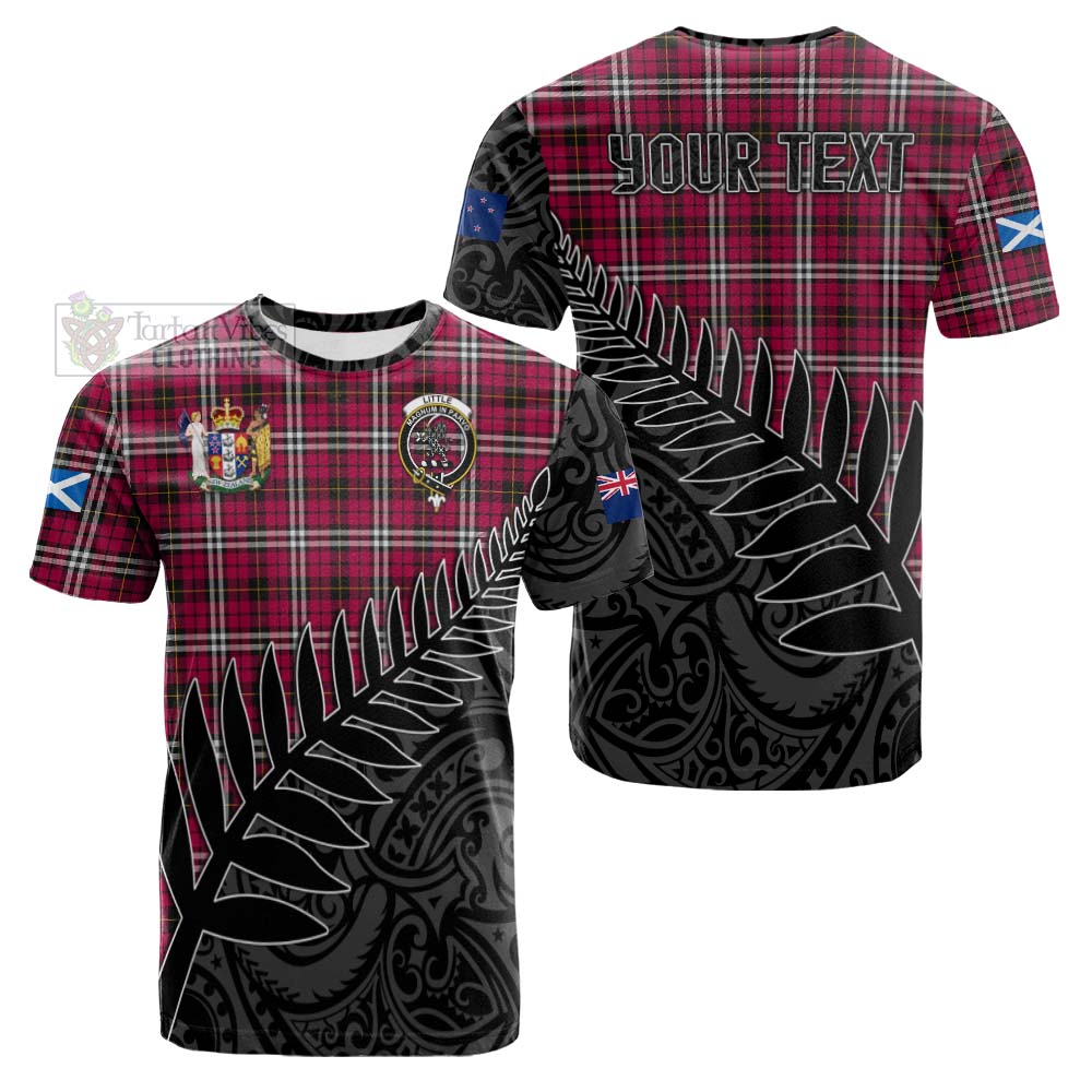 Tartan Vibes Clothing Little Crest Tartan Cotton T-shirt with New Zealand Silver Fern Half Style
