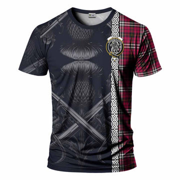 Tartan Vibes Clothing Little Tartan T-Shirt with Family Crest Cross Sword Thistle Celtic Vibes