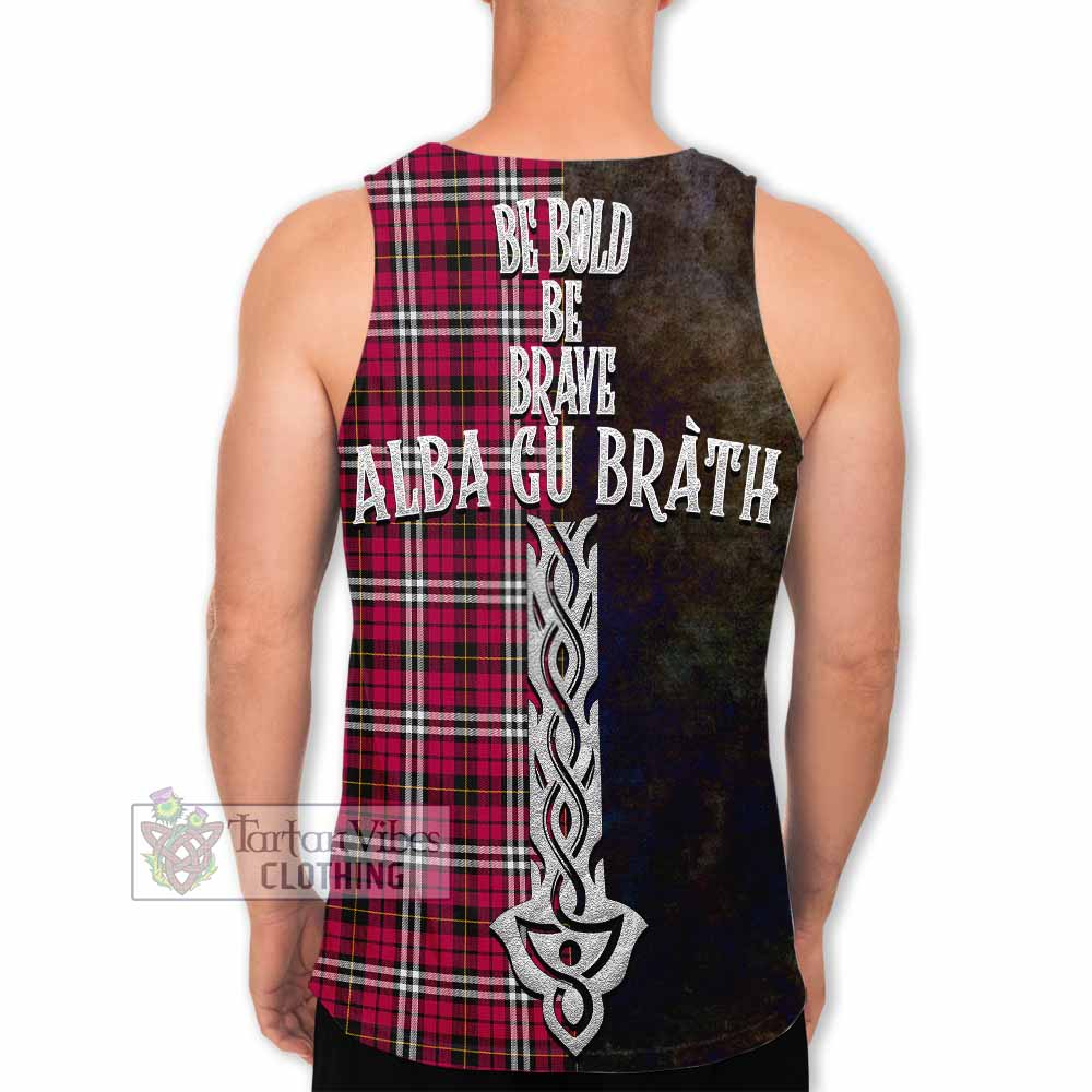 Tartan Vibes Clothing Little Tartan Family Crest Men's Tank Top Alba Gu Brath Be Brave Lion Ancient Style