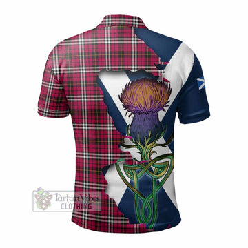 Little Tartan Family Crest Polo Shirt Scottish Thistle Celtic Inspired