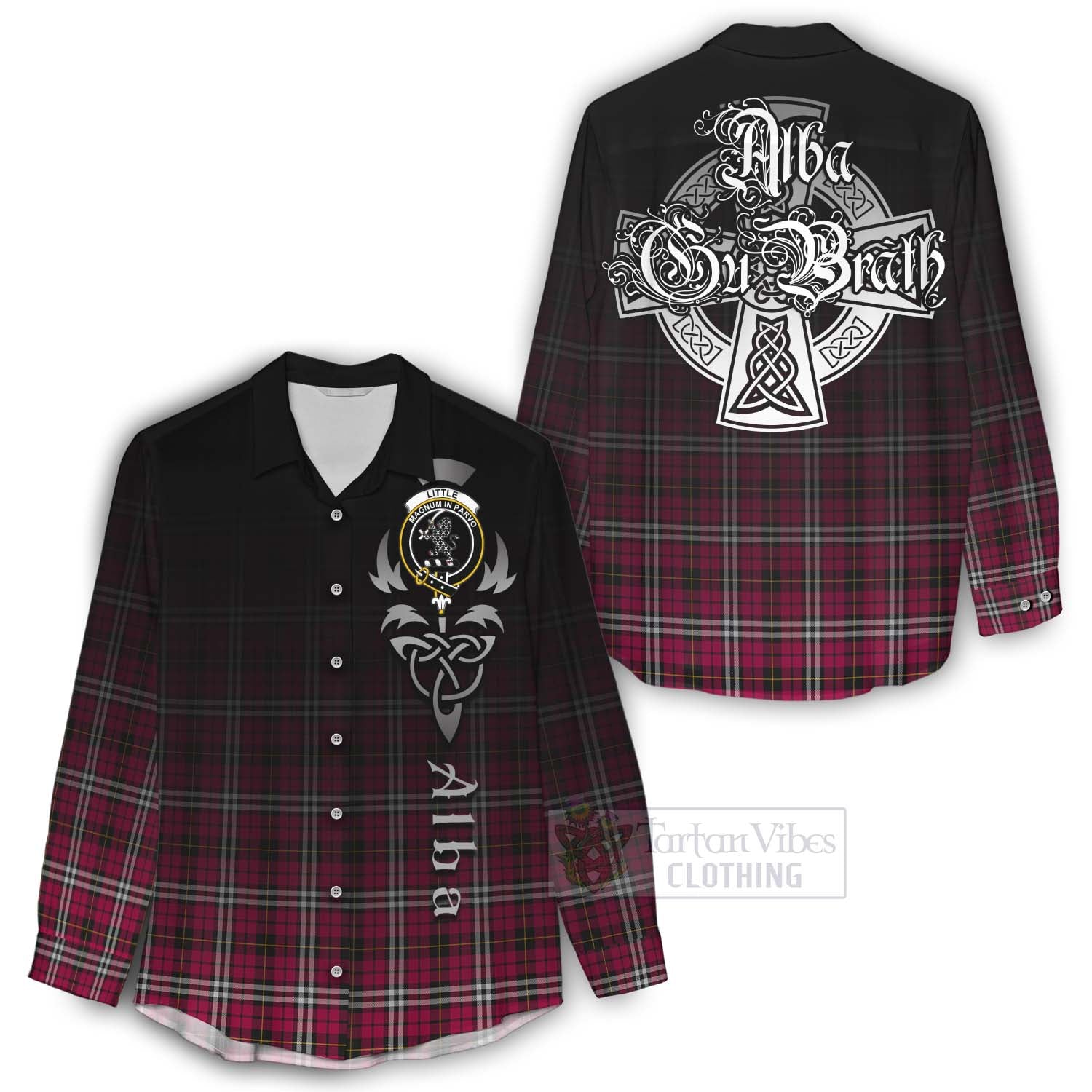 Tartan Vibes Clothing Little Tartan Women's Casual Shirt Featuring Alba Gu Brath Family Crest Celtic Inspired