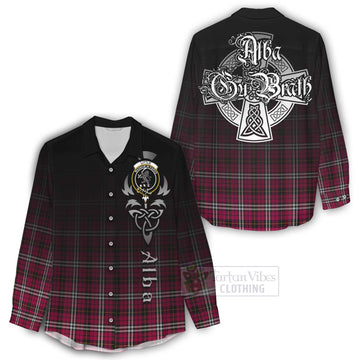 Tartan Vibes Clothing Little Tartan Women's Casual Shirt Featuring Alba Gu Brath Family Crest Celtic Inspired