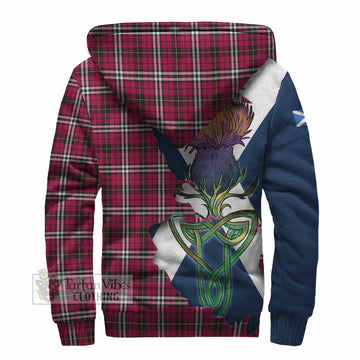Tartan Vibes Clothing Little Tartan Family Crest Sherpa Hoodie Scottish Thistle Celtic Inspired