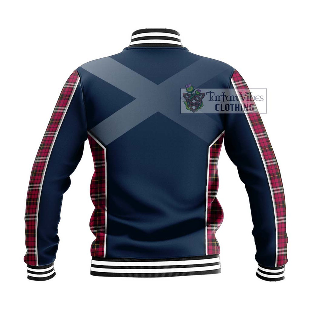 Little Tartan Baseball Jacket with Family Crest and Lion Rampant Vibes Sport Style - Tartan Vibes Clothing