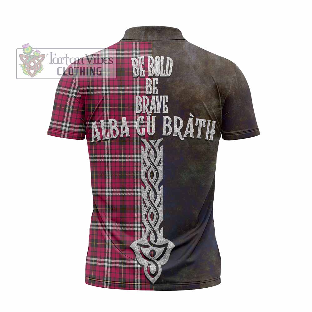 Tartan Vibes Clothing Little Tartan Family Crest Zipper Polo Shirt Alba Gu Brath Be Brave Lion Ancient Style