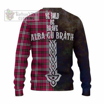 Little Tartan Family Crest Knitted Sweater Alba Gu Brath Be Brave Lion Ancient Style