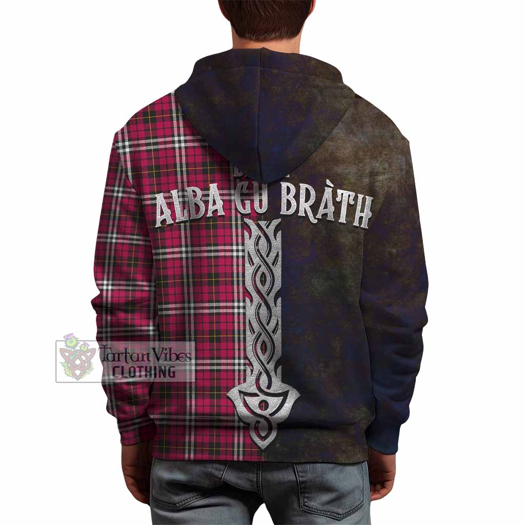 Tartan Vibes Clothing Little Tartan Family Crest Hoodie Alba Gu Brath Be Brave Lion Ancient Style