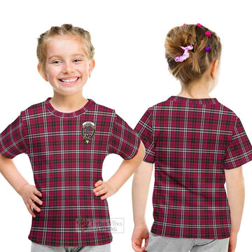Little Tartan Kid T-Shirt with Family Crest - Tartanvibesclothing Shop