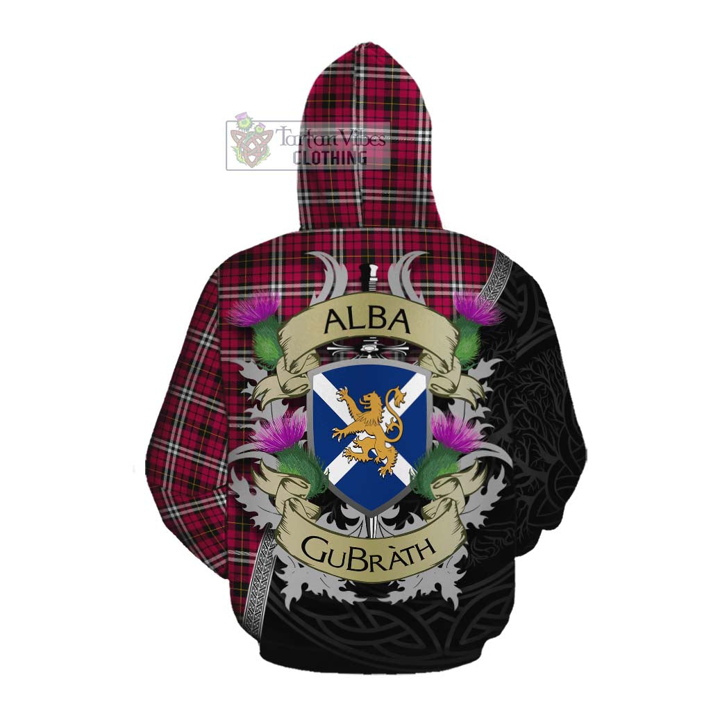 Tartan Vibes Clothing Little Tartan Family Crest Cotton Hoodie Lion Rampant Royal Thistle Shield Celtic Inspired