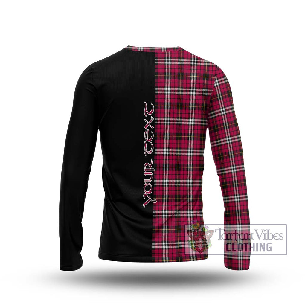 Little Tartan Long Sleeve T-Shirt with Family Crest and Half Of Me Style - Tartanvibesclothing Shop
