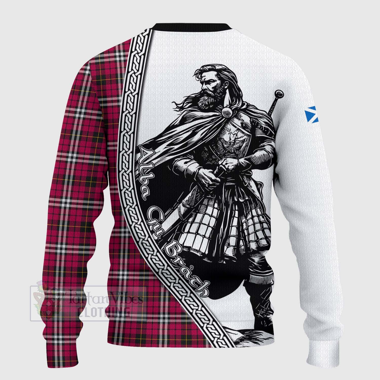 Tartan Vibes Clothing Little Tartan Clan Crest Knitted Sweater with Highlander Warrior Celtic Style