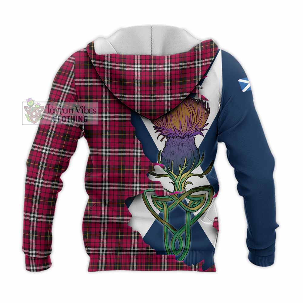 Tartan Vibes Clothing Little Tartan Family Crest Knitted Hoodie Scottish Thistle Celtic Inspired