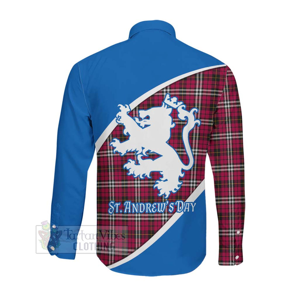 Tartan Vibes Clothing Little Family Crest Tartan Long Sleeve Button Shirt Celebrate Saint Andrew's Day in Style