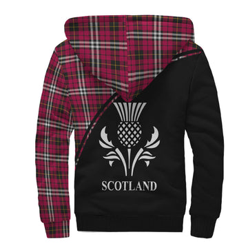 Little Tartan Sherpa Hoodie with Family Crest Curve Style