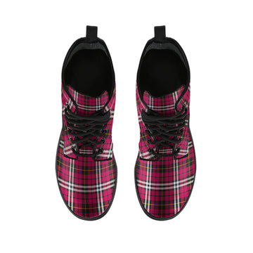 Little Tartan Leather Boots