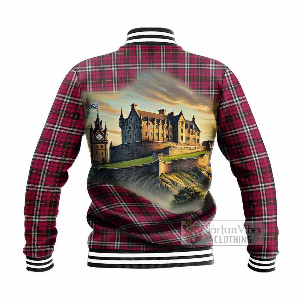 Tartan Vibes Clothing Little Tartan Family Crest Baseball Jacket with Scottish Ancient Castle Style