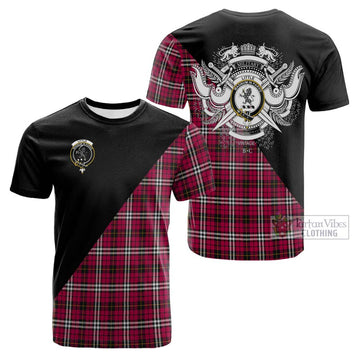 Tartan Vibes Clothing Little Tartan Cotton T-shirt with Family Crest and Military Logo Style