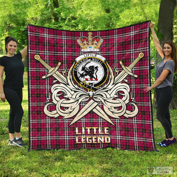 Little Tartan Quilt with Clan Crest and the Golden Sword of Courageous Legacy