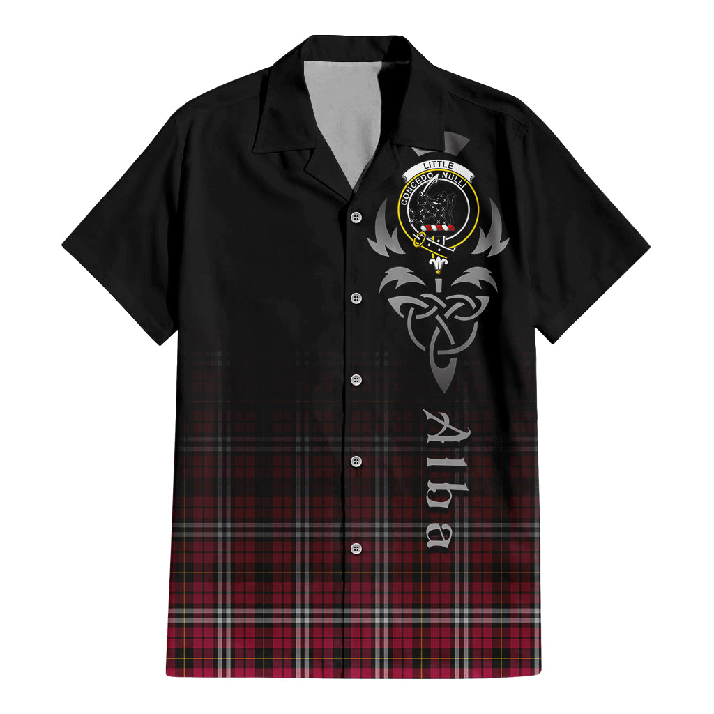 Tartan Vibes Clothing Little Tartan Short Sleeve Button Up Featuring Alba Gu Brath Family Crest Celtic Inspired