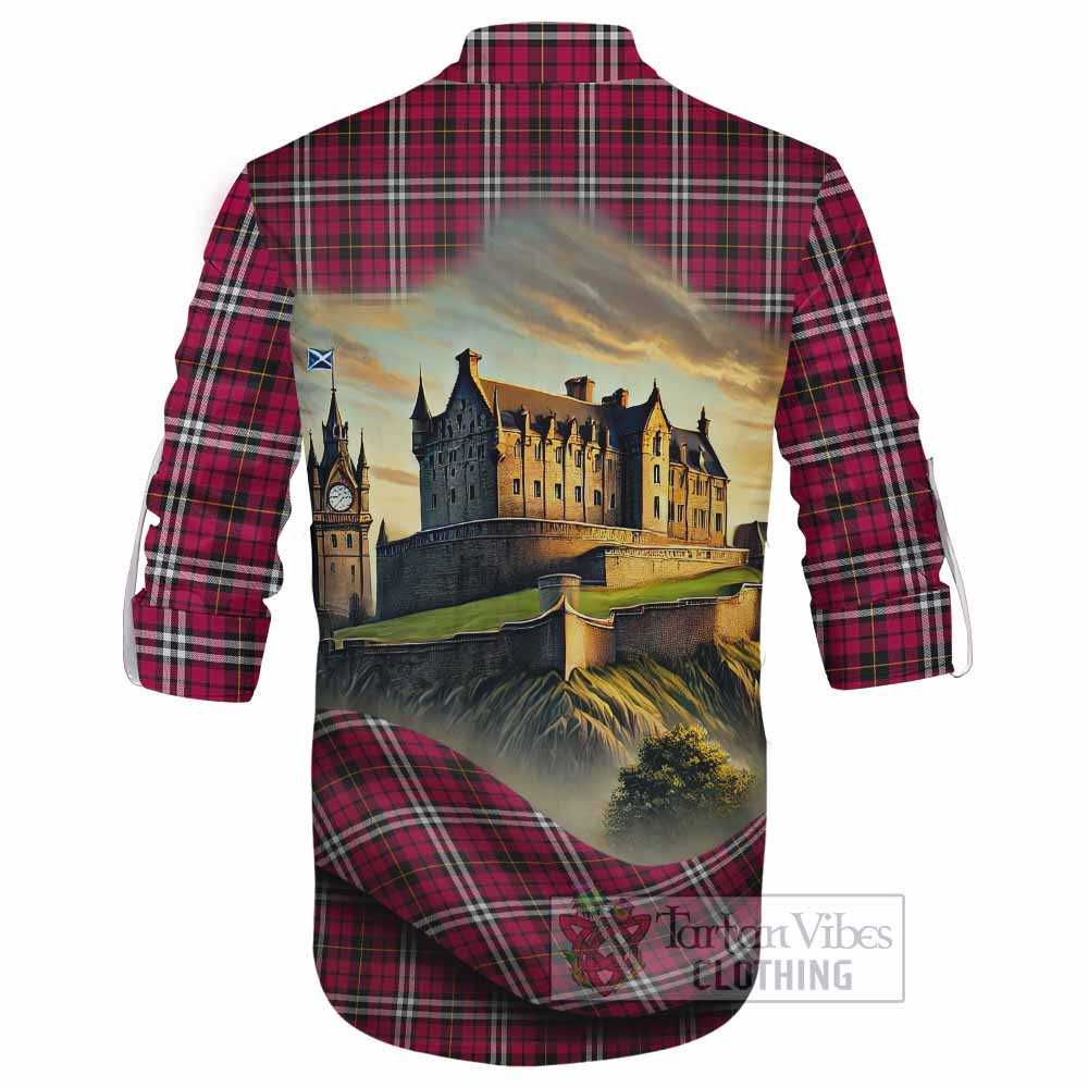 Tartan Vibes Clothing Little Tartan Family Crest Ghillie Kilt Shirt with Scottish Ancient Castle Style