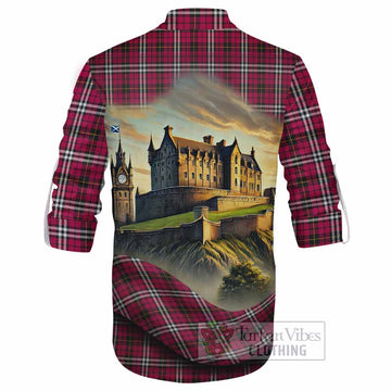 Tartan Vibes Clothing Little Tartan Family Crest Ghillie Kilt Shirt with Scottish Ancient Castle Style