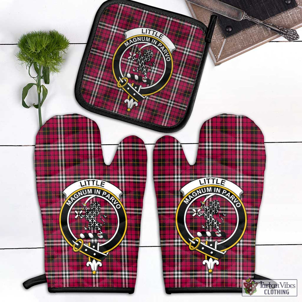 Little Tartan Combo Oven Mitt & Pot-Holder with Family Crest Combo 1 Oven Mitt & 1 Pot-Holder Black - Tartan Vibes Clothing
