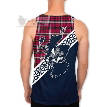 Tartan Vibes Clothing Little Tartan Men's Tank Top Featuring Thistle and Scotland Map