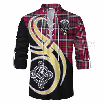 Tartan Vibes Clothing Little Tartan Ghillie Kilt Shirt with Family Crest and Celtic Symbol Style