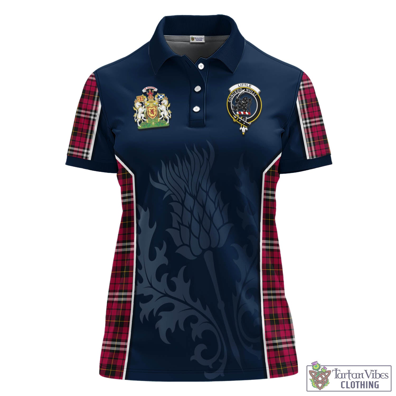 Tartan Vibes Clothing Little Tartan Women's Polo Shirt with Family Crest and Scottish Thistle Vibes Sport Style