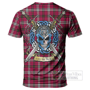 Tartan Vibes Clothing Little Tartan T-Shirt with Family Crest Celtic Skull Style