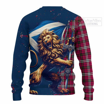 Tartan Vibes Clothing Little Tartan Family Crest Knitted Sweater with Scottish Majestic Lion
