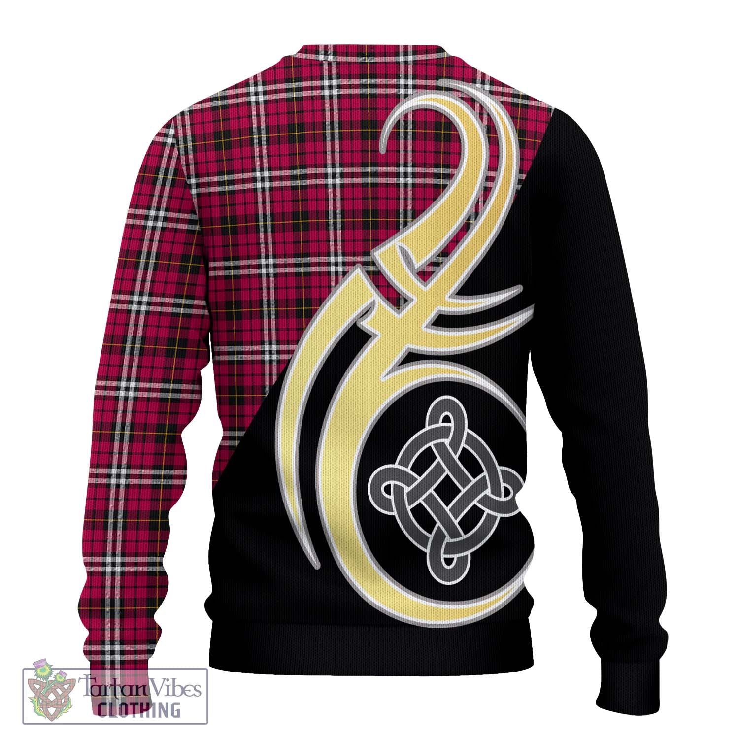 Little Tartan Knitted Sweater with Family Crest and Celtic Symbol Style - Tartan Vibes Clothing