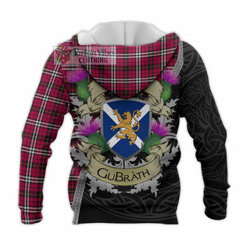 Little Tartan Family Crest Knitted Hoodie Lion Rampant Royal Thistle Shield Celtic Inspired