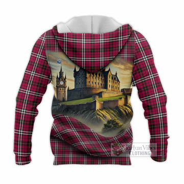 Little Tartan Family Crest Knitted Hoodie with Scottish Ancient Castle Style